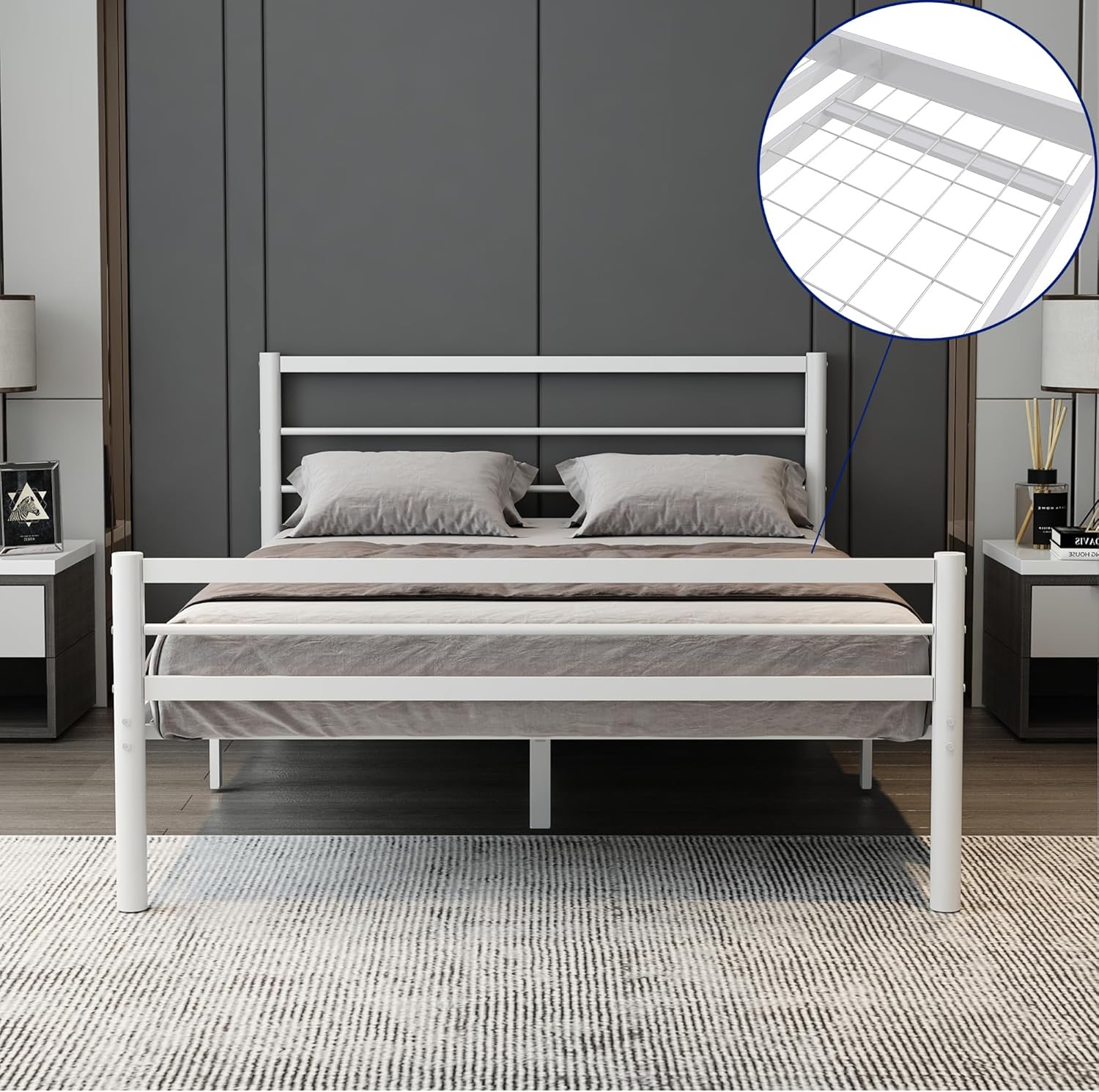 Chester 4ft6 Double White Bed Main Image