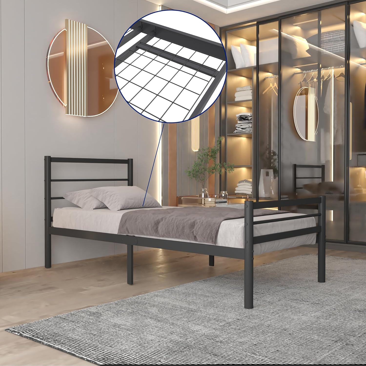 Chester 3ft Single Black Bed Main Image