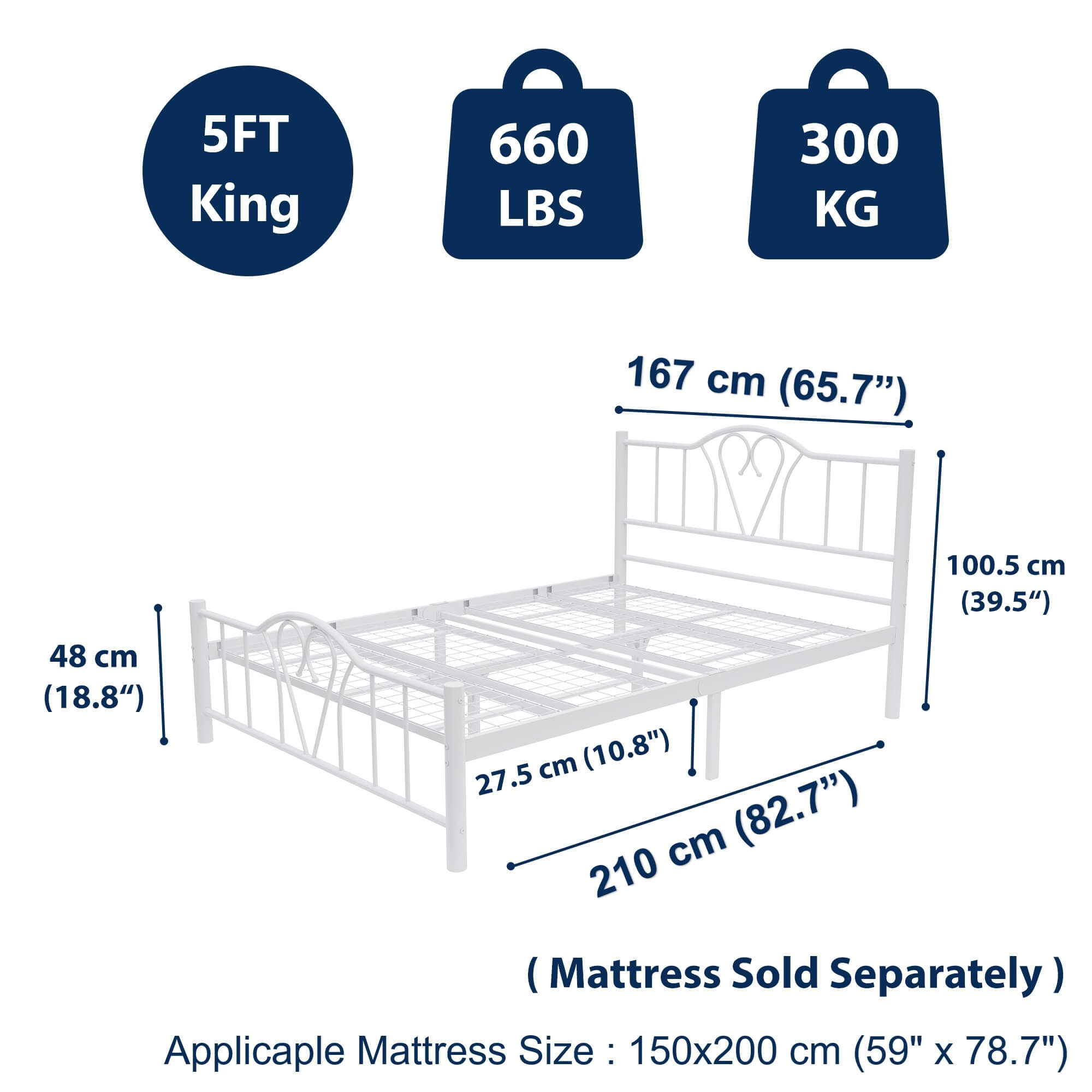 Orkide Black King Sturdy Metal Bed Frame Feature-2