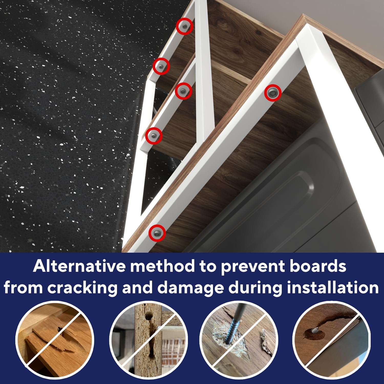 Washelf White Walnut Washing Machine Shelf Rack Side View