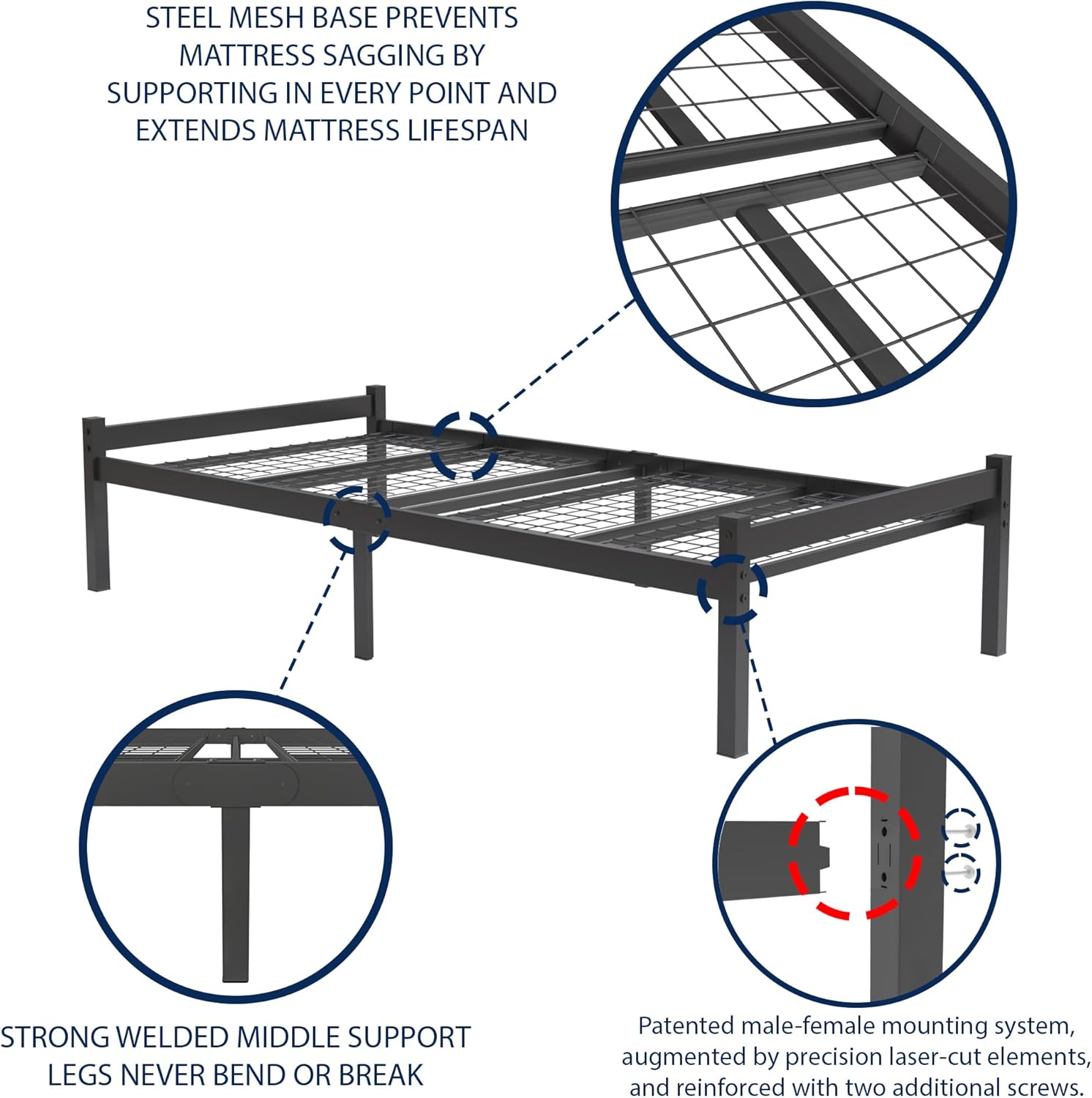 Felix 3ft Single Black Side View