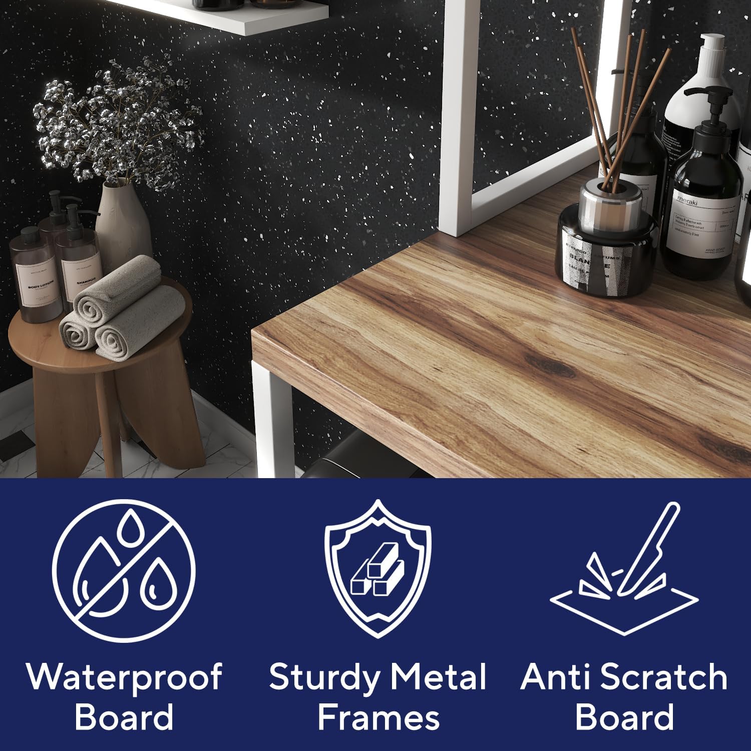 Washelf White Walnut Washing Machine Shelf Rack Top View