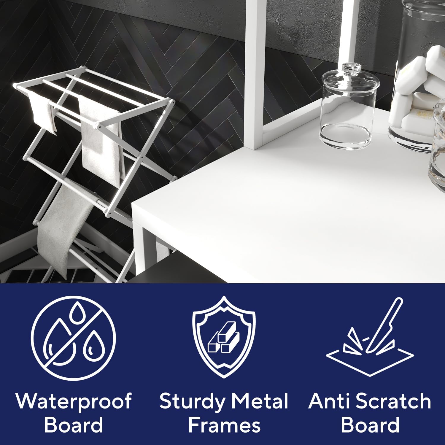 Washelf White White Washing Machine Shelf Rack Top View