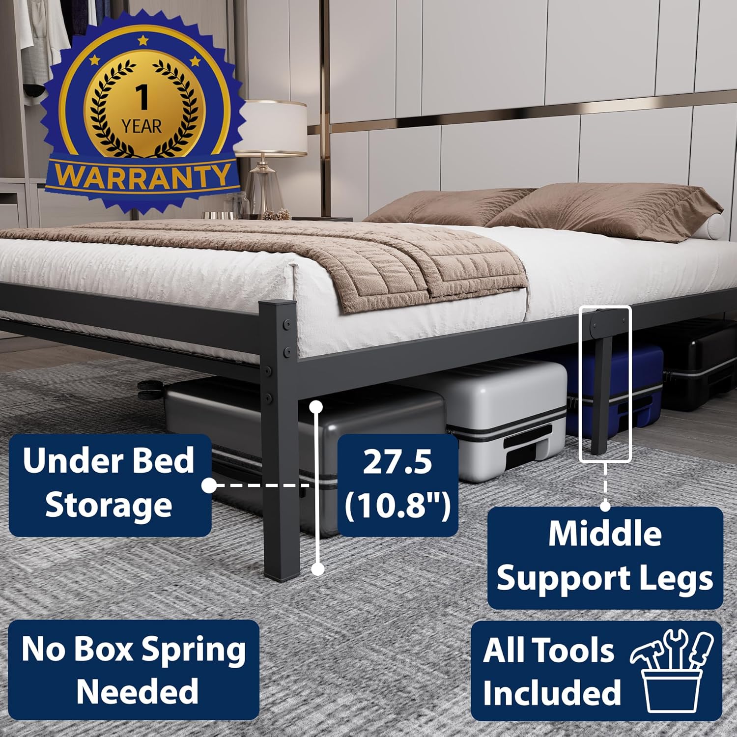 Felix 3ft Single Black Top View