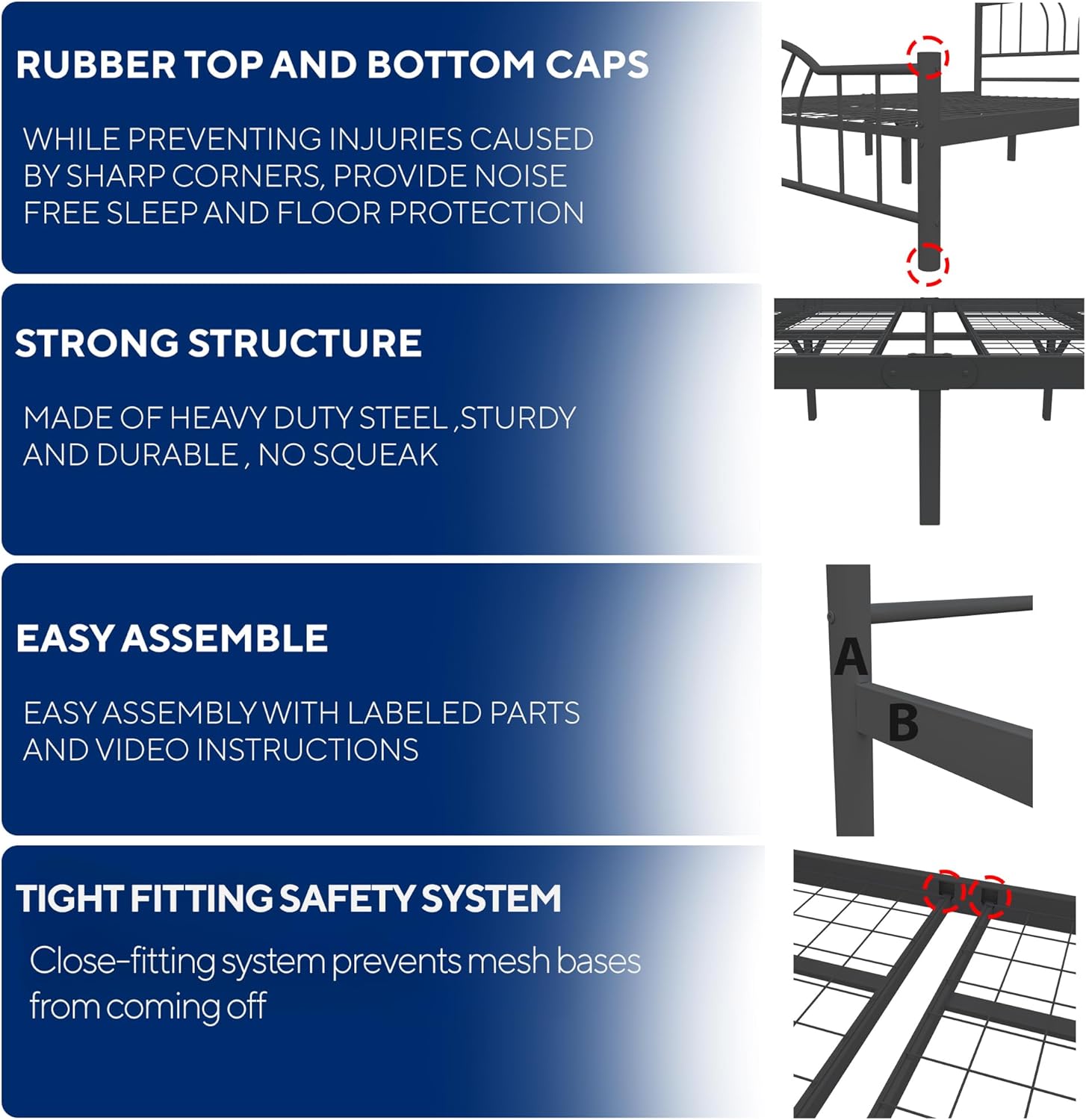 Bella 4ft6 Double Black Bed Property