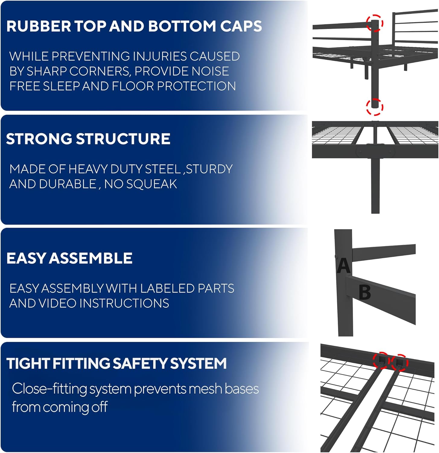 Chester 3ft Single Black Bed Feature