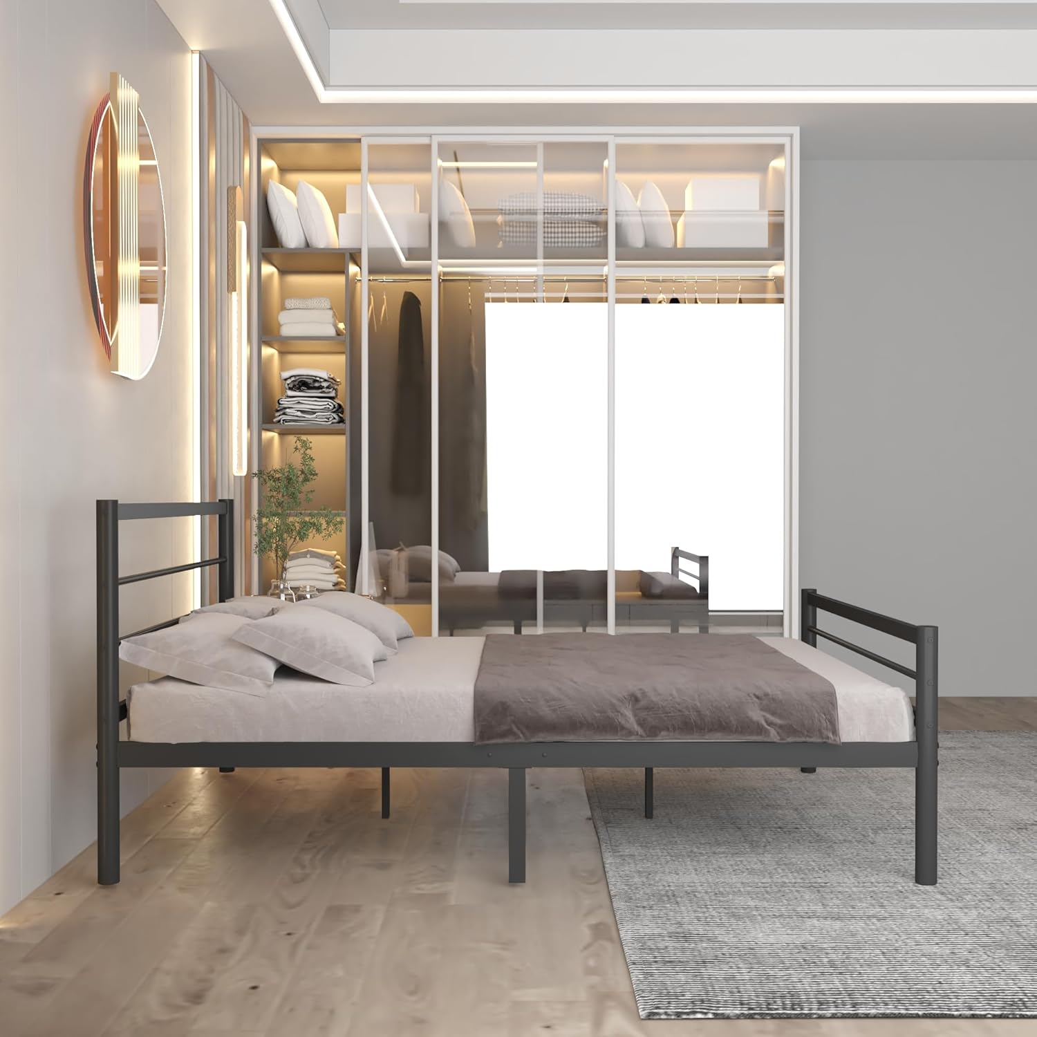 Chester 4ft6 Double Black Bed Bottom View