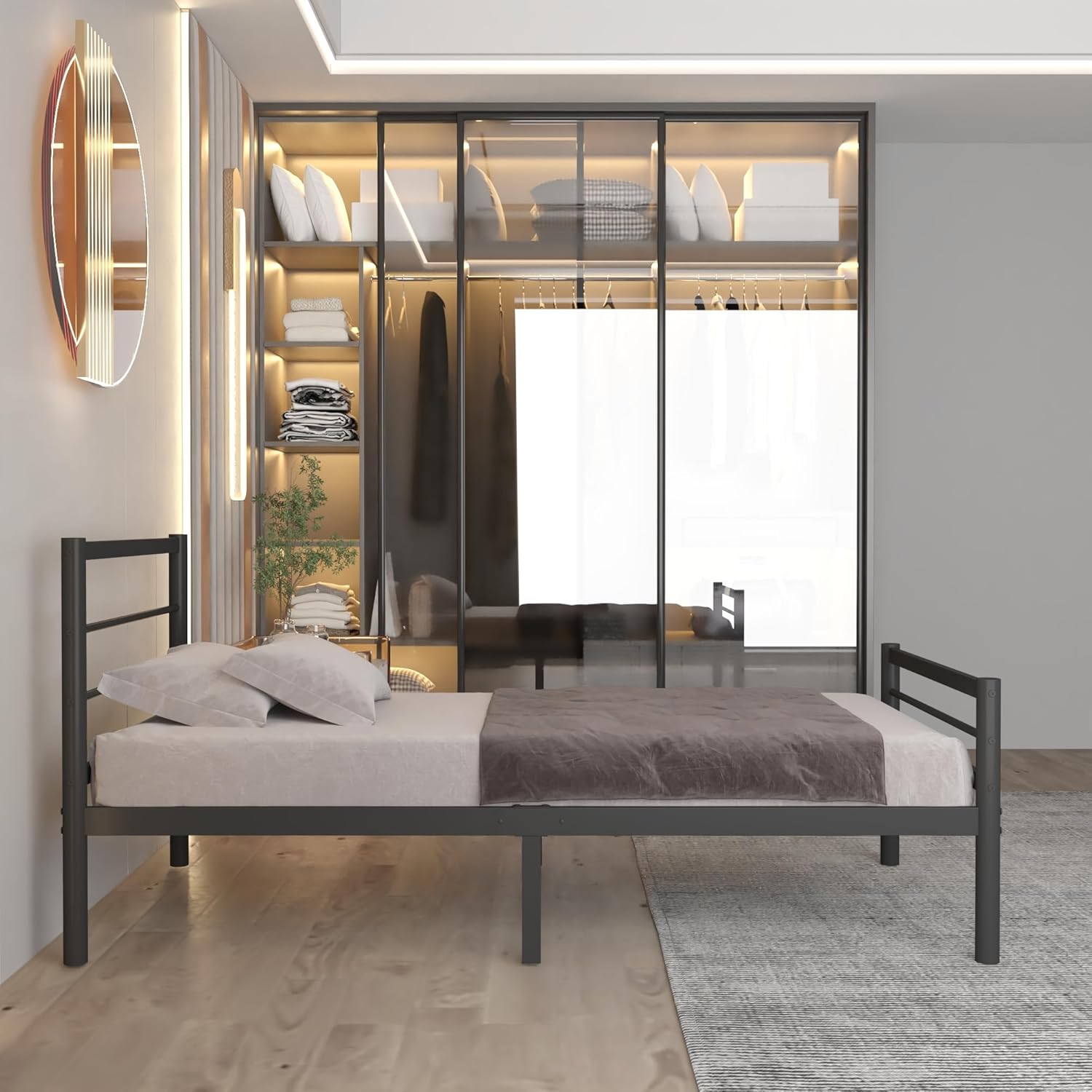 Chester 3ft Single Black Bed Bottom View