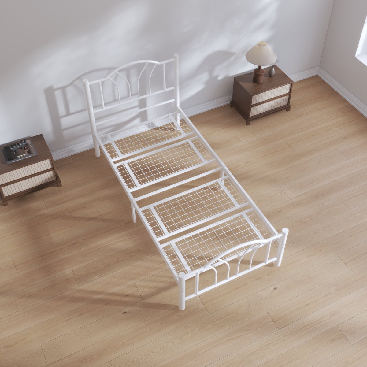 Bella 3ft Single White Bed Top View