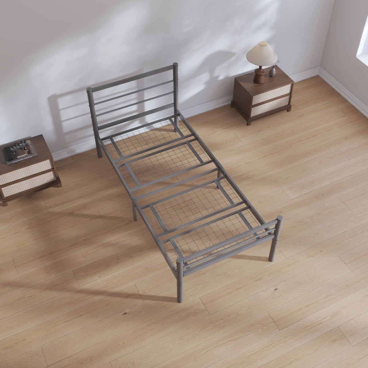 Chester 3ft Single Grey Silver Bed Top View