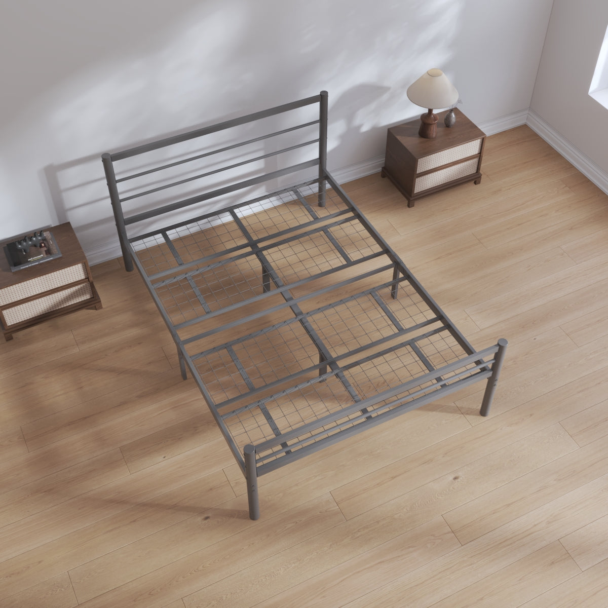 Chester 4ft Small Double Grey Silver Bed Top View