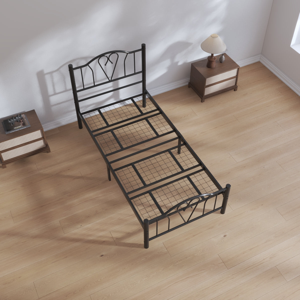 Orkide 3ft Single Black Bed Top View