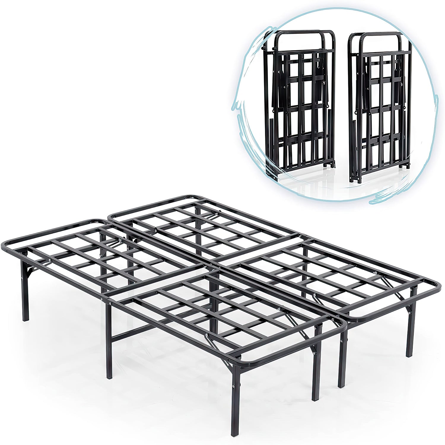 Smartbase 4ft Small Double Black Folding Bed Main Image