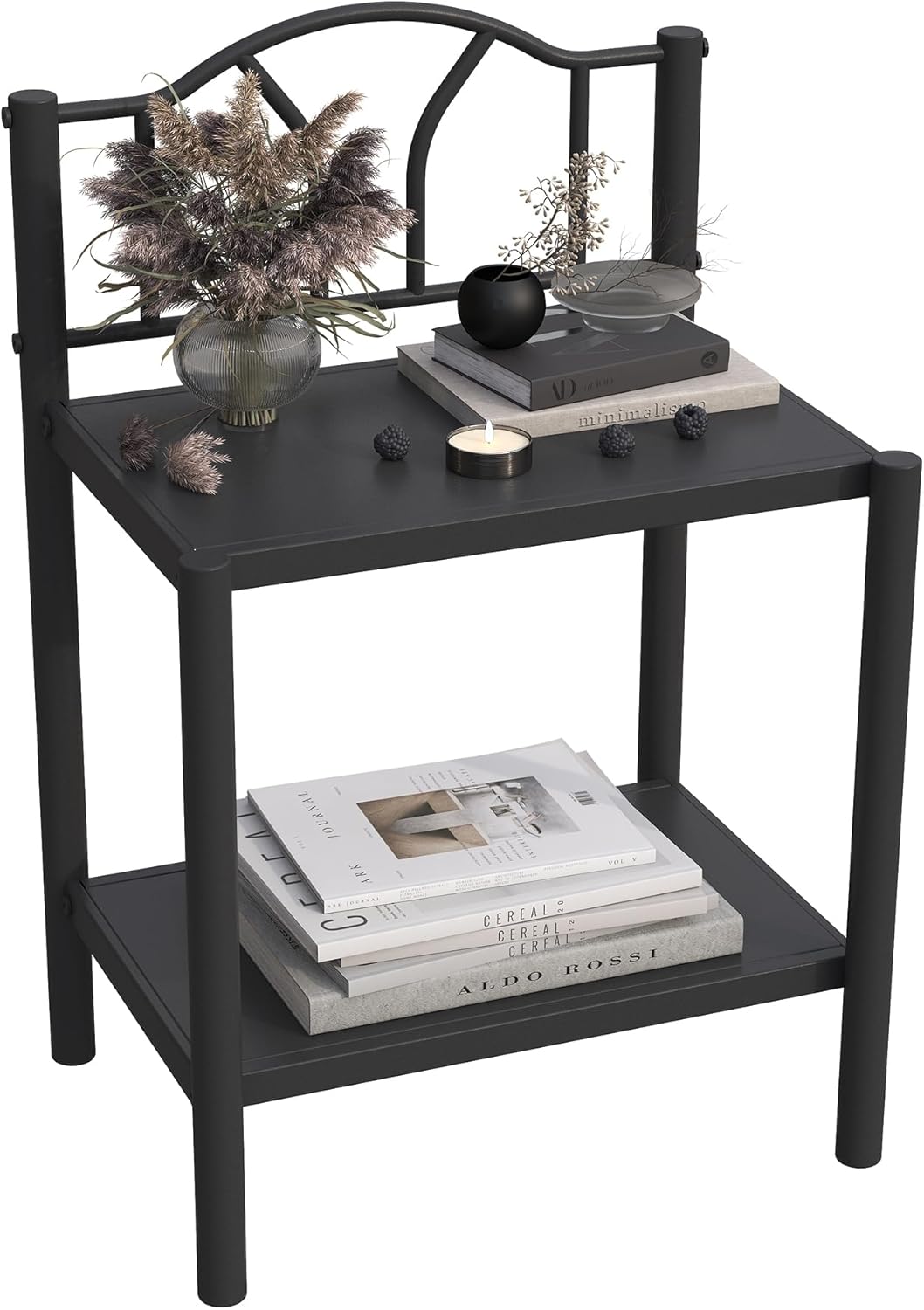 Bella Black Metal Nightstand bedside table Main Image