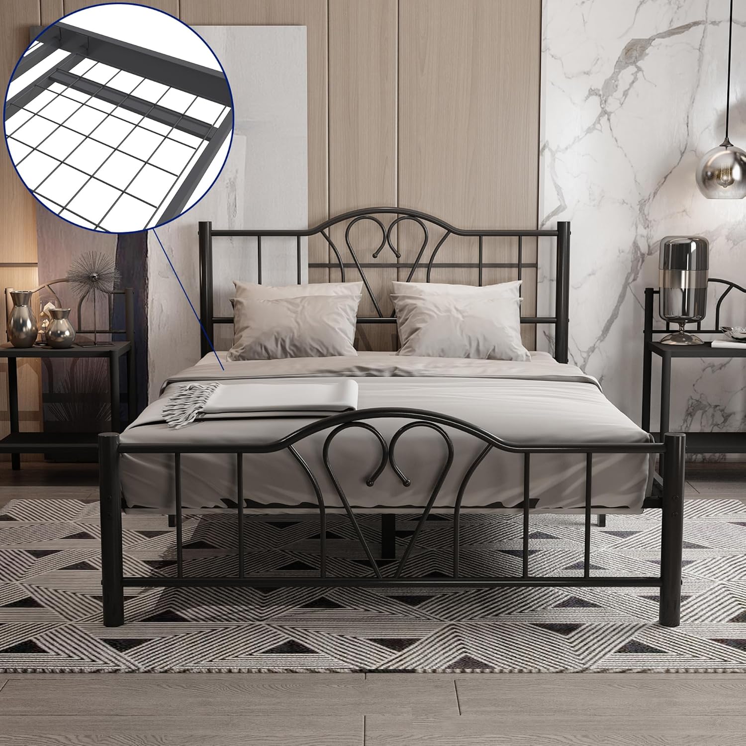Orkide 4ft Small Double Black Bed Main Image