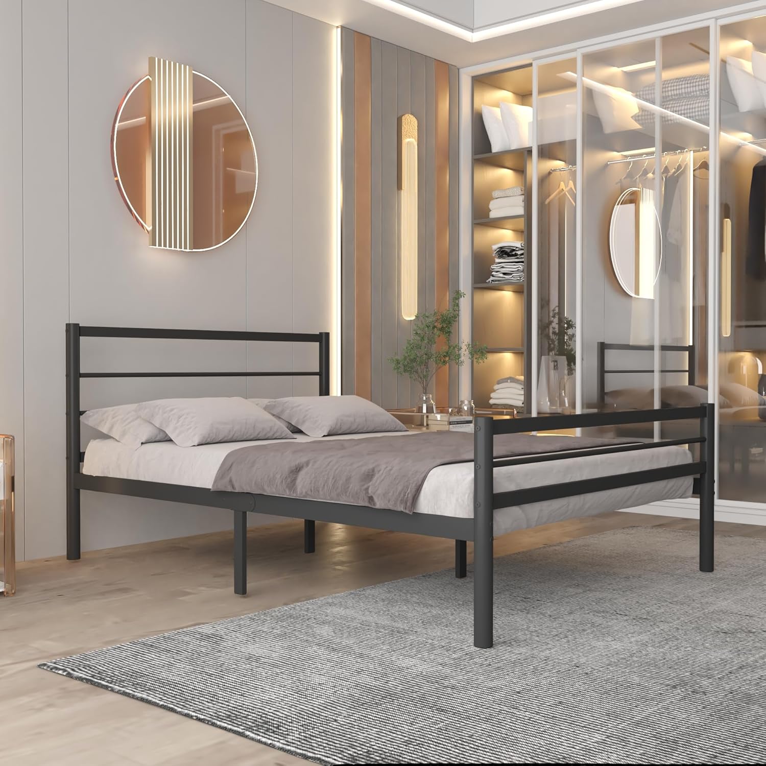 Chester 4ft Small Double Black Bed Front View