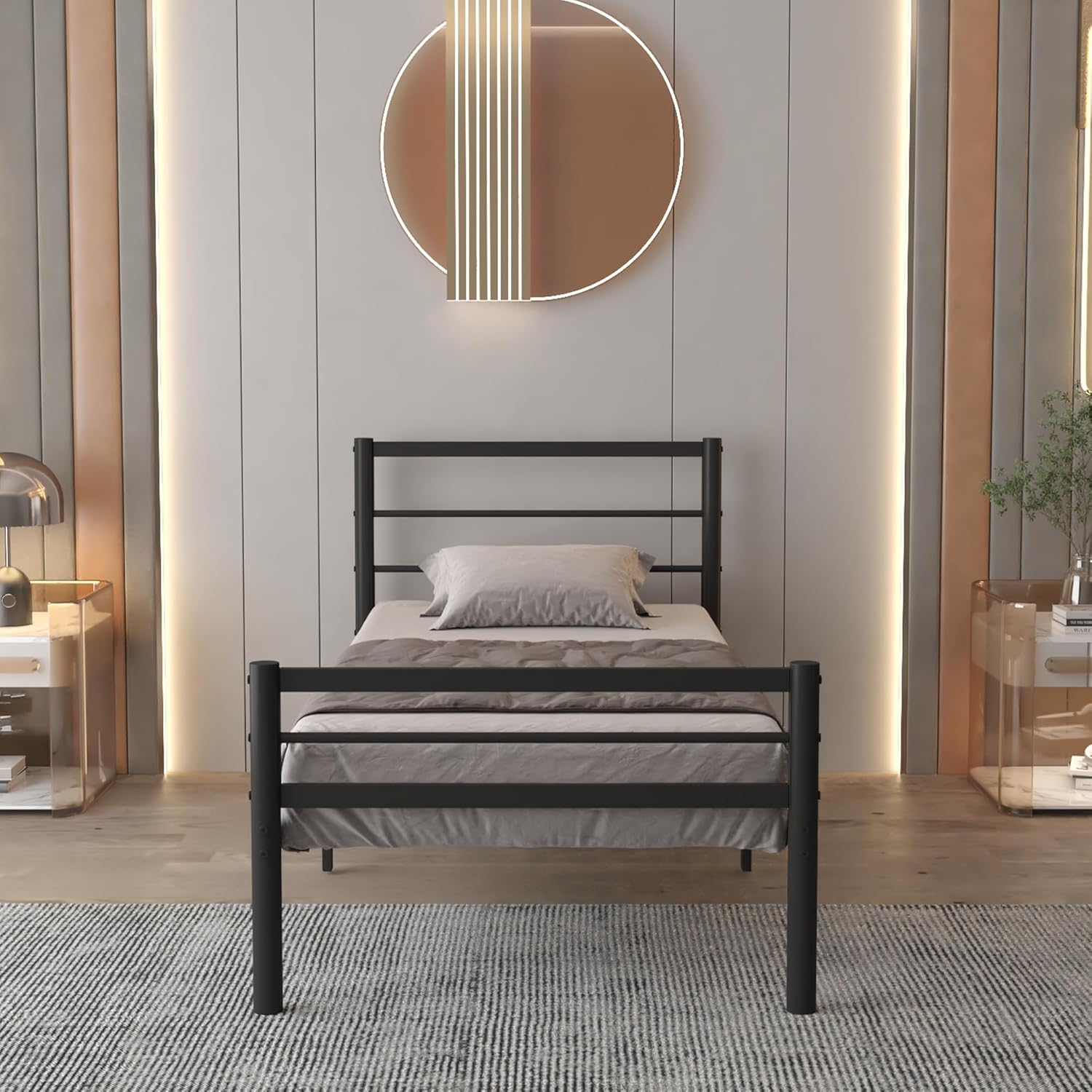 Chester 3ft Single Black Bed Front View