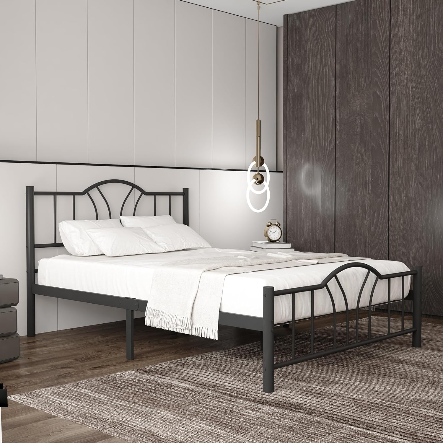 Bella 4ft Small Double Black Bed Front View