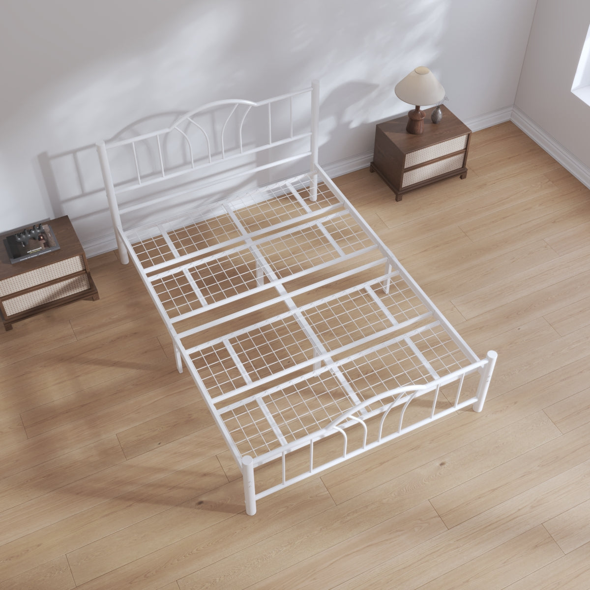 Bella 4ft6 Double White Bed Top View