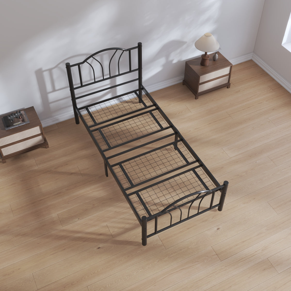 Bella 3ft Single Black Bed Top View