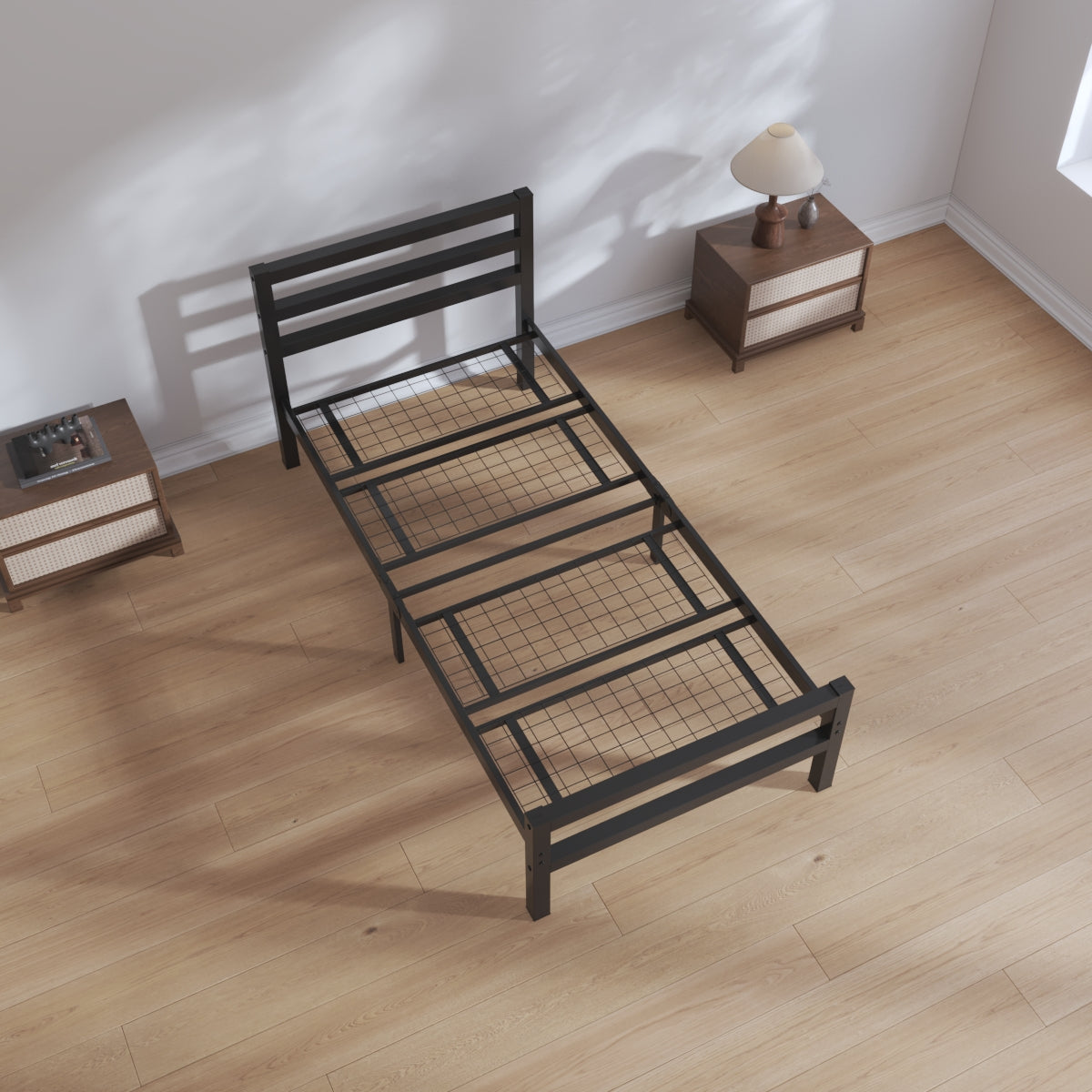 Buhara 3ft Single Black heavy duty mesh base bed frame Top View