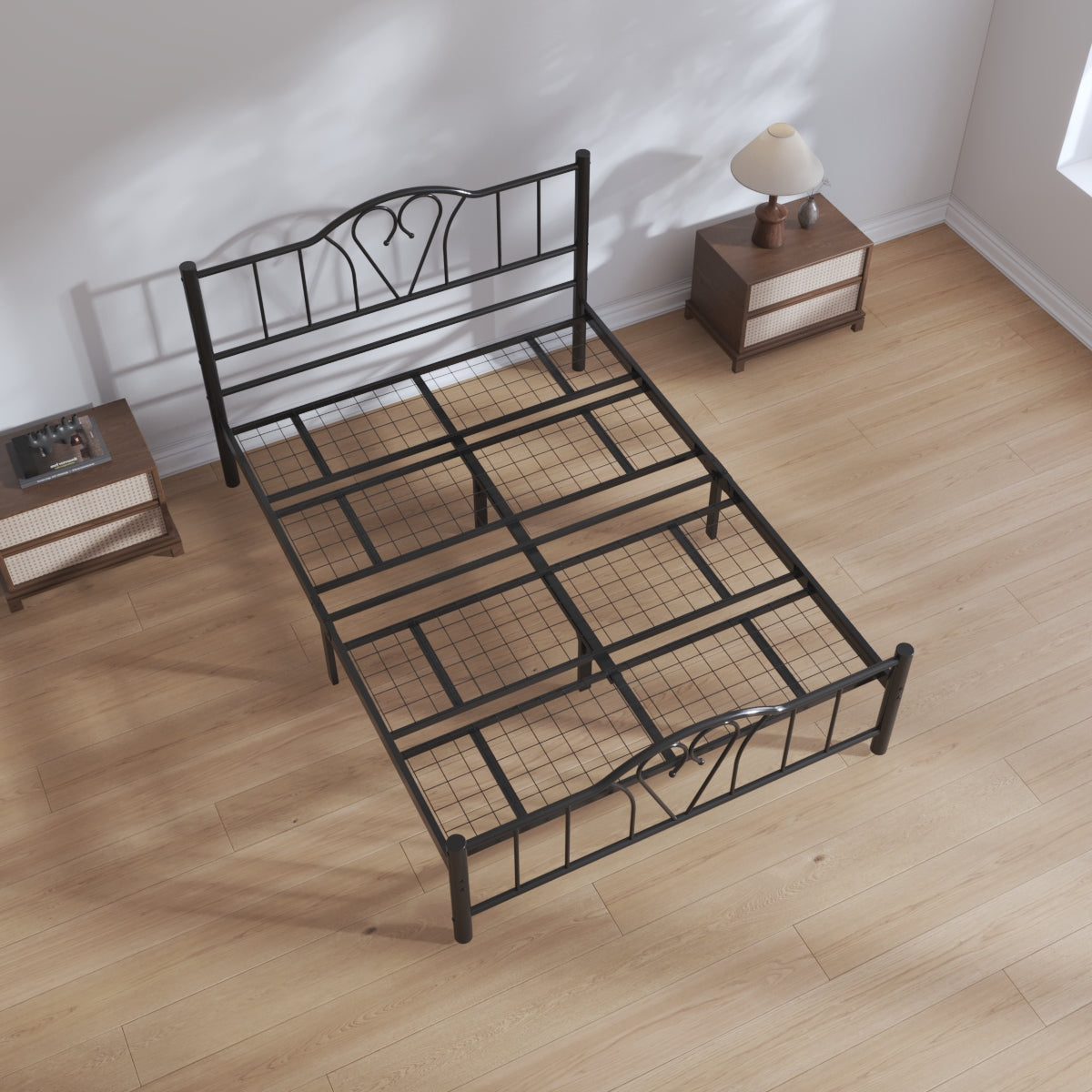 Orkide Black King Sturdy Metal Bed Frame Top View