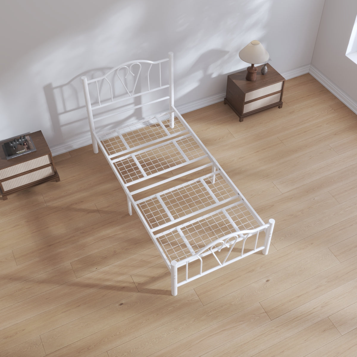 Orkide 3ft Single White Bed Top View