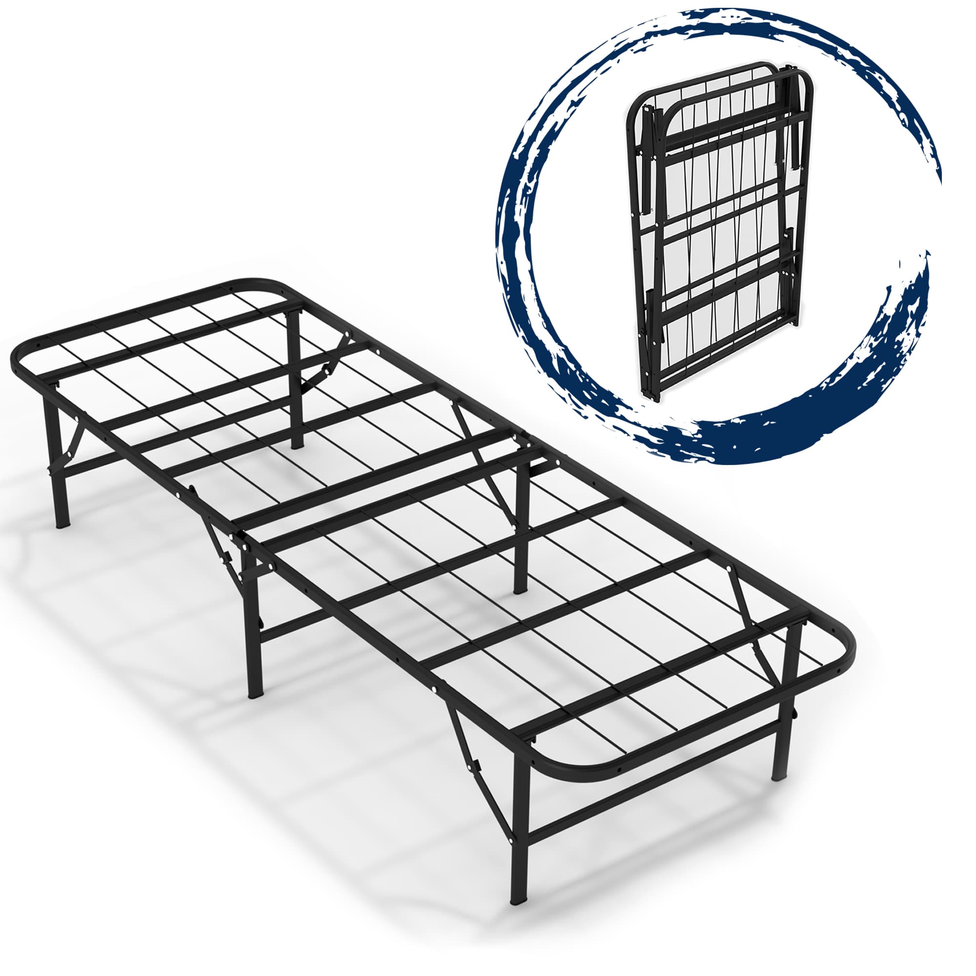 Smartbase Basic 3ft Single Black Folding Bed Main Image