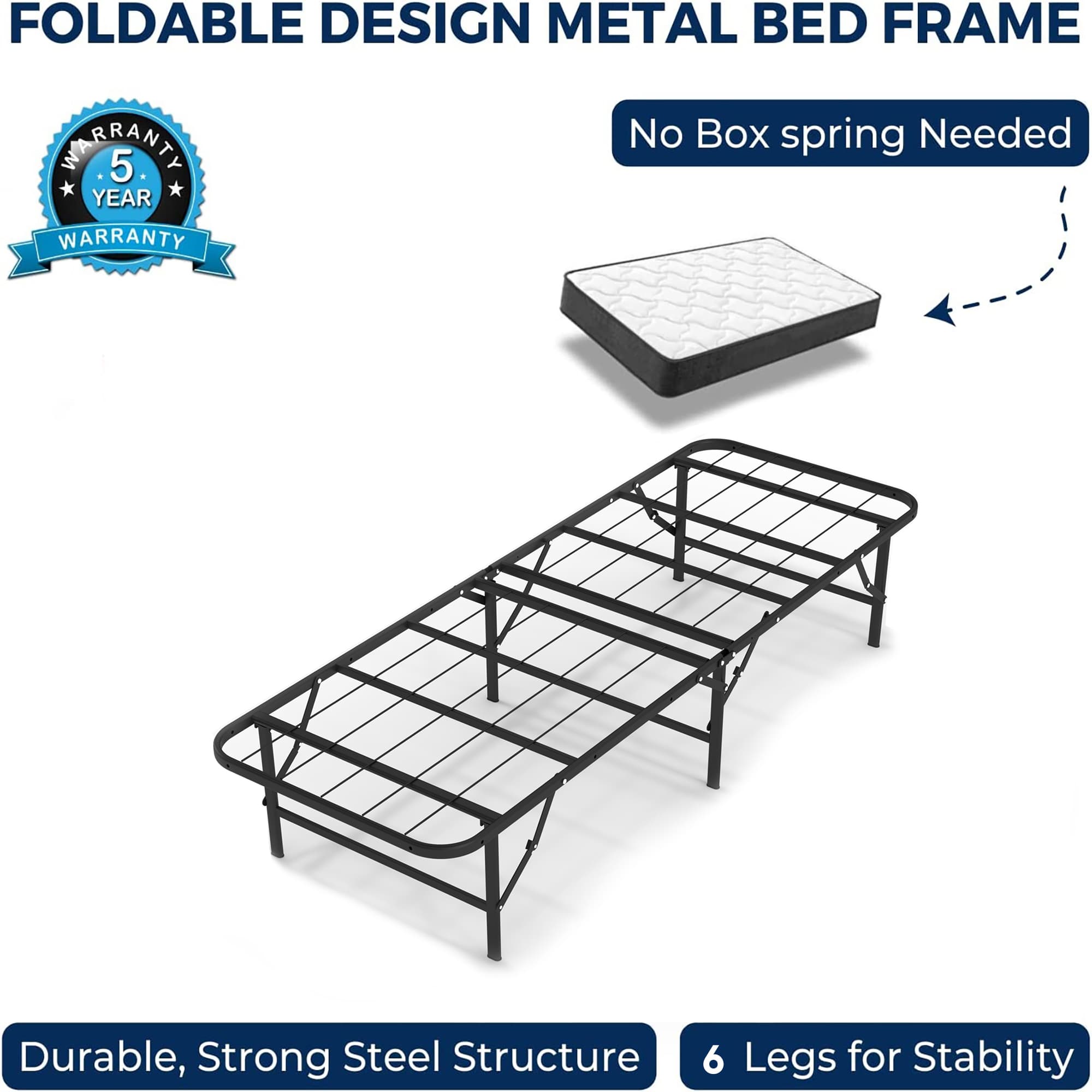Smartbase Basic 3ft Single Black Folding Bed Property