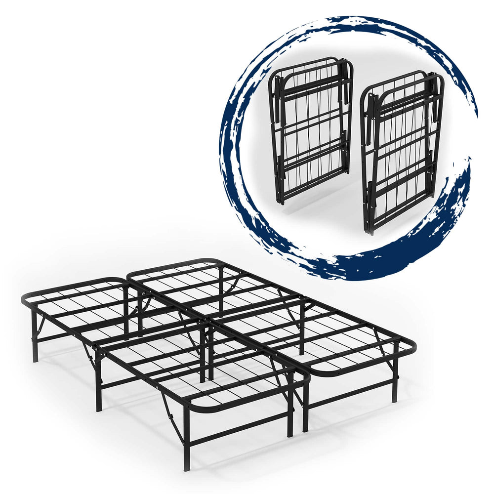 Smartbase Basic 4ft6 Black Folding Metal Platform Bed Frame