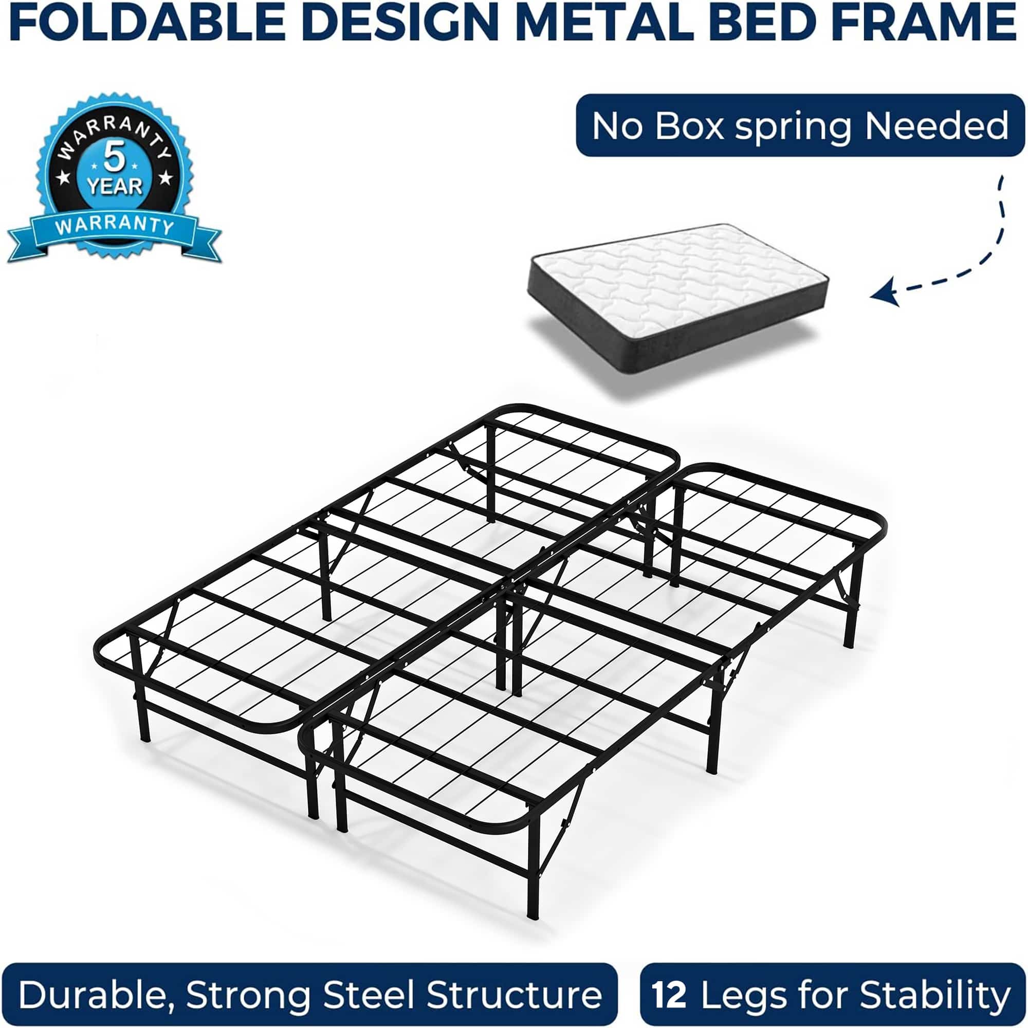 Foldable metal bed frame hotsell